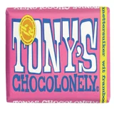 Chocolade Tony's Chocolonely wit framboos knettersuiker reep 180gr