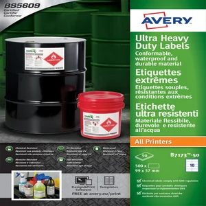 Etiket Avery B7173-50 99x57mm polyethyleen wit 500