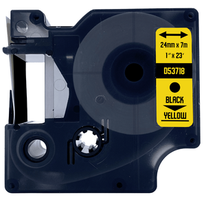 DULA - Dymo D1 53718 / S0720980 Zwart op geel 24mm x 7m