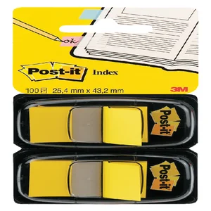 Indextabs Post-it 680 25.4x43.2mm duopack geel 2x5
