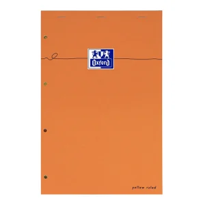 Cursusblok Oxford Orange Notepad A4+ lijn 4-gaats