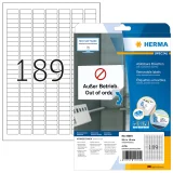 Etiket HERMA 10001 A4 25.4x10mm verwijderbaar wit 4725 stuks