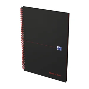 Spiraalblok Oxford Black n' Red A4 lijn 140 pagina