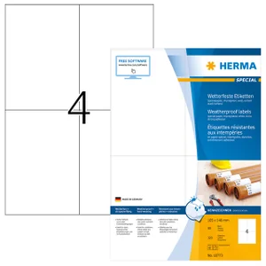 Etiket HERMA 10773 105x148mm weerbestendig wit 320