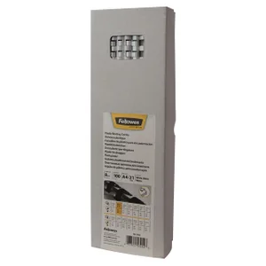 Bindrug Fellowes 8mm 21rings A4 wit 100 stuks