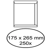 Envelop akte IEZZY 175x265mm zelfklevend 100gr wit 250 stuks