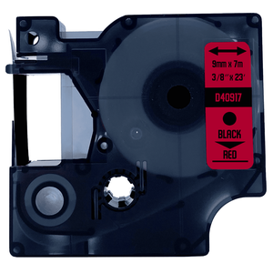 DULA - Dymo D1 40917 / S0720720 Zwart op rood 9mm x 7m