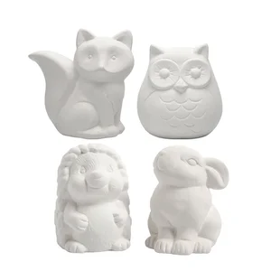 Dierenspaarpot Creativ terracotta 4st uil vos haa