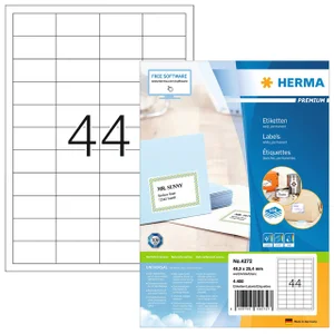 Etiket HERMA 4272 48.3x25.4mm premium wit 4400 stu