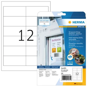Etiket HERMA 4574 97x42.3mm folie wit 240 stuks
