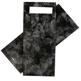 Bestekzakje IEZZY 190x85mm zwart gemarmerd met wit servet 500st