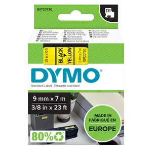 Labeltape Dymo LabelManager D1 polyester 9mm zwart
