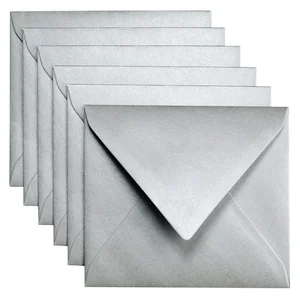 Envelop Papicolor C6 114x162mm metallic zilver pak