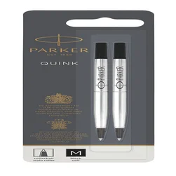 Rollerpenvulling Parker Quink medium zwart blister