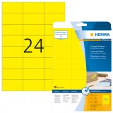 Etiket HERMA 4466 70x37mm verwijderbaar geel 480 stuks