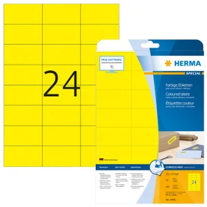 Etiket HERMA 4466 70x37mm verwijderbaar geel 480 s