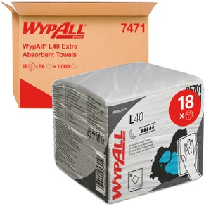 Reinigingsdoek WypAll L40 PowerClean 1-laags 18x56