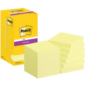 Memoblok Post-it 654 Super Sticky 76x76mm canary y