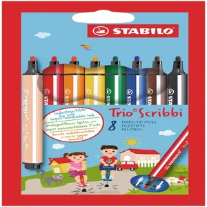 Viltstift STABILO Trio Scribbi 368/8 assorti etui