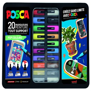 Paintmarker Uni POSCA Pop Colours assorti metalen