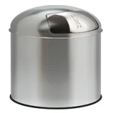 Afvalbak Pushcan met pushdeksel 40liter mat RVS