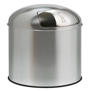 Afvalbak Pushcan met pushdeksel 40liter mat RVS