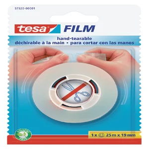 Plakband tesafilm® 25mx19mm handscheurbaar transp