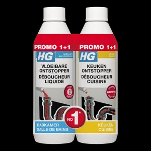 Afvoerontstopper HG Promopack 1x sanitair 500ml 1x