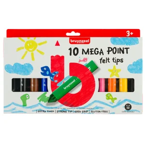 Viltstift Bruynzeel Kids Mega Point assorti 10 stu