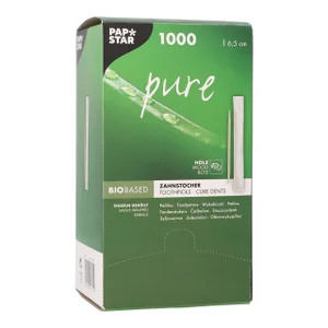 Tandenstoker Papstar Pure per stuk verpakt dispens