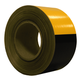 DULA Afzetlint 75mm x 500m in dispenserdoos - zwart-geel geblokt