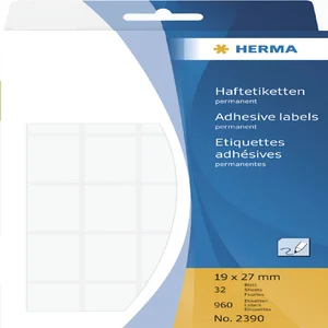 Etiket HERMA 2390 19x27mm wit 960 stuks