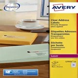 Etiket Avery L7551-25 38.1x21.1mm transparant 1625 stuks