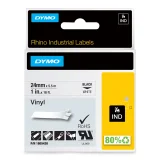 Labeltape Dymo Rhino industrieel vinyl 24mm zwart op wit