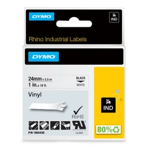 Labeltape Dymo Rhino industrieel vinyl 24mm zwart