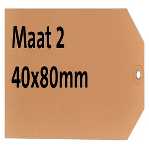 Label karton nr 2 200gr 40x80mm chamois 1000 stuk