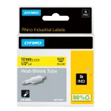 Labeltape Dymo Rhino industrieel krimpkous 12mm zwart op geel