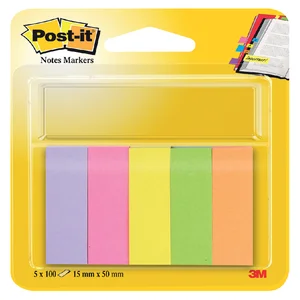 Markeerstrook Post-it 670 15x50mm papier assorti 5
