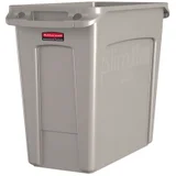 Afvalbak Rubbermaid Slim Jim Vented met luchtsleuven 60 liter beige