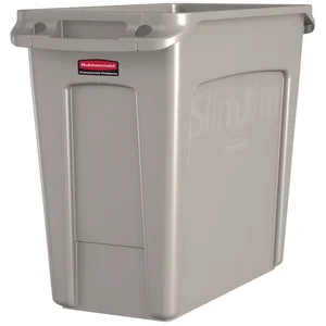 Afvalbak Rubbermaid Slim Jim Vented met luchtsleuv