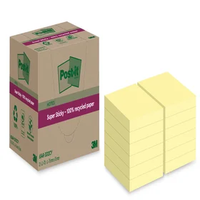 Memoblok Post-it Super Sticky 654 RSS12CY recycled
