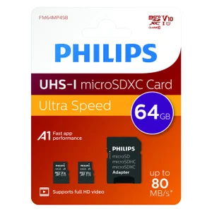 Geheugenkaart Philips micro SDXC Class 10 UHS-I U1