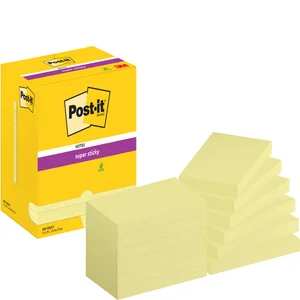 Memoblok Post-it 655 Super Sticky 76x127mm Canary