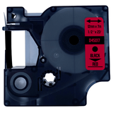 DULA - Dymo D1 45017 / S0720570 Zwart op rood 12mm x 7m