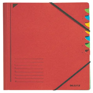 Sorteermap Leitz 7 tabbladen karton rood
