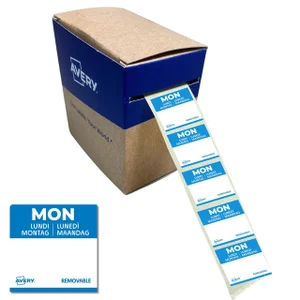 Etiket Avery HACCP maandag-blauw 25x25mm 1000 stuk
