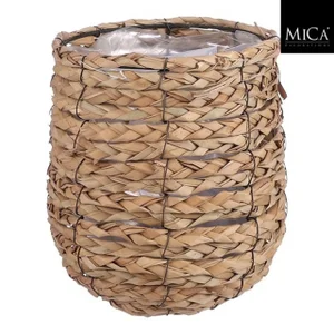 Plantenmand Mica Avalon zeegras rond 21x18cm licht