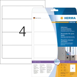 Rugetiket HERMA 10165 breed 61x192mm verwijderbaar