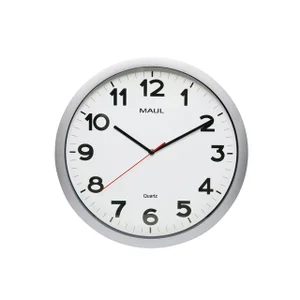 Wandklok MAUL Step Quartz Ø40x5cm kunststof zilver