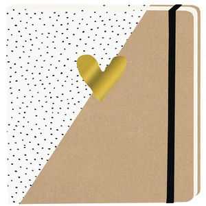 Notitieboek kraft gouden hart A5 lijn 92 pagina's